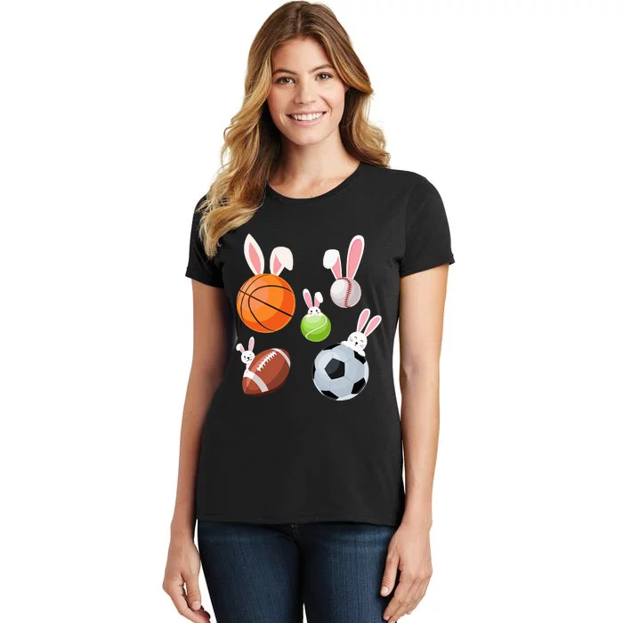 Basketball Baseball Football Soccer Sports Easter Women's T-Shirt