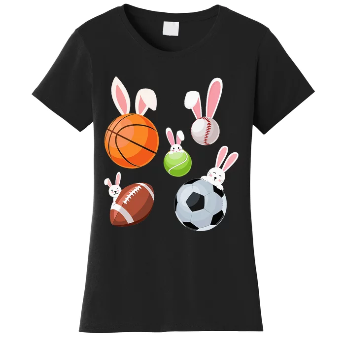 Basketball Baseball Football Soccer Sports Easter Women's T-Shirt