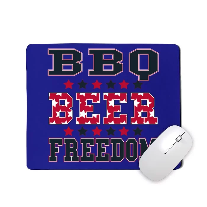 Bbq Beer Freedom Patriotic July Fourth Political Redneck Cute Gift Mousepad