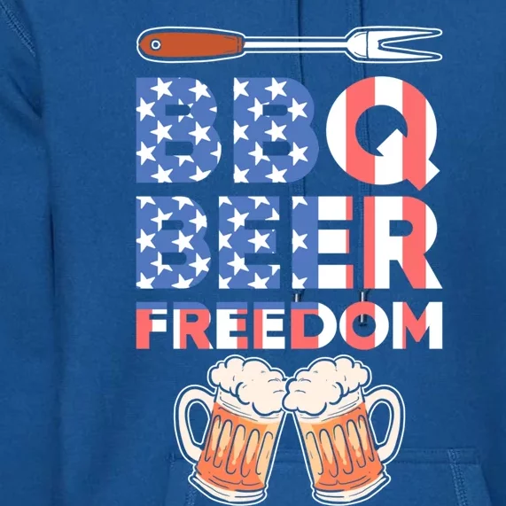 Bbq Beer Freedom America Usa Party 4th Of July Funny Gift Premium Hoodie