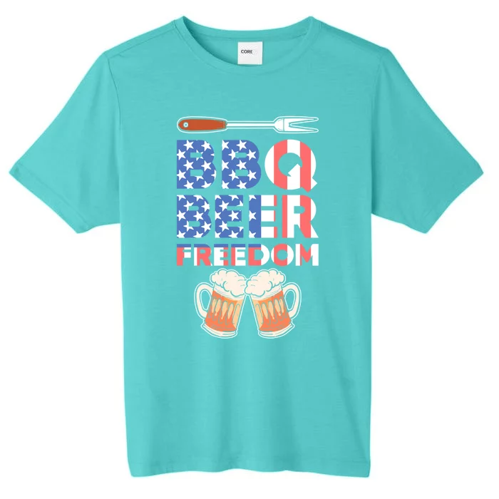 Bbq Beer Freedom America Usa Party 4th Of July Funny Gift ChromaSoft Performance T-Shirt