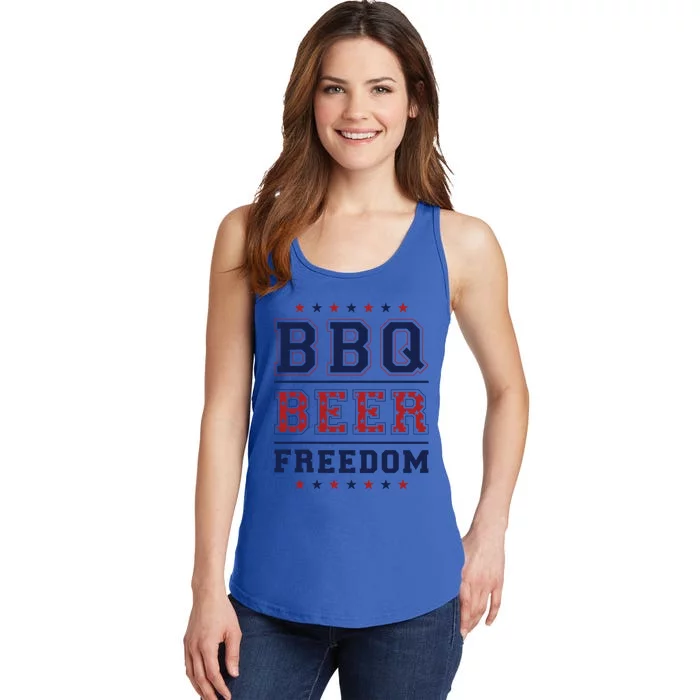 Bbq Beer Freedom Great Gift Ladies Essential Tank