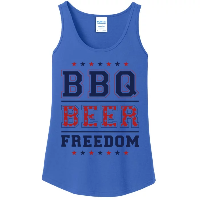 Bbq Beer Freedom Great Gift Ladies Essential Tank