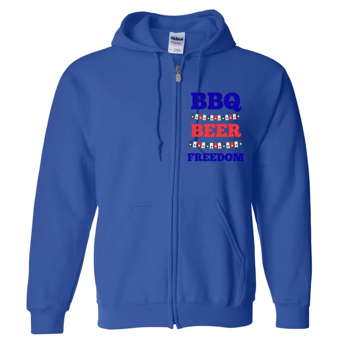 Bbq Beer Freedom Cool Gift Full Zip Hoodie