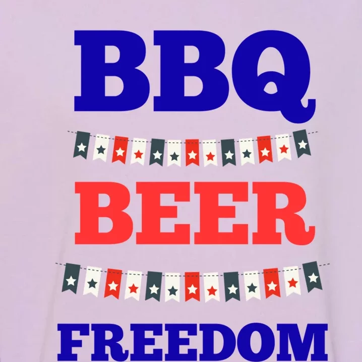 Bbq Beer Freedom Cool Gift Garment-Dyed Sweatshirt