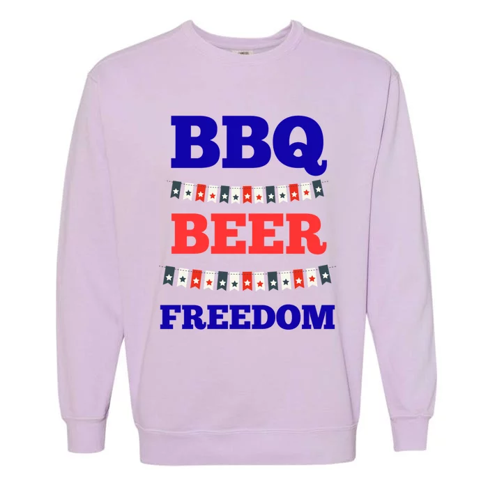 Bbq Beer Freedom Cool Gift Garment-Dyed Sweatshirt