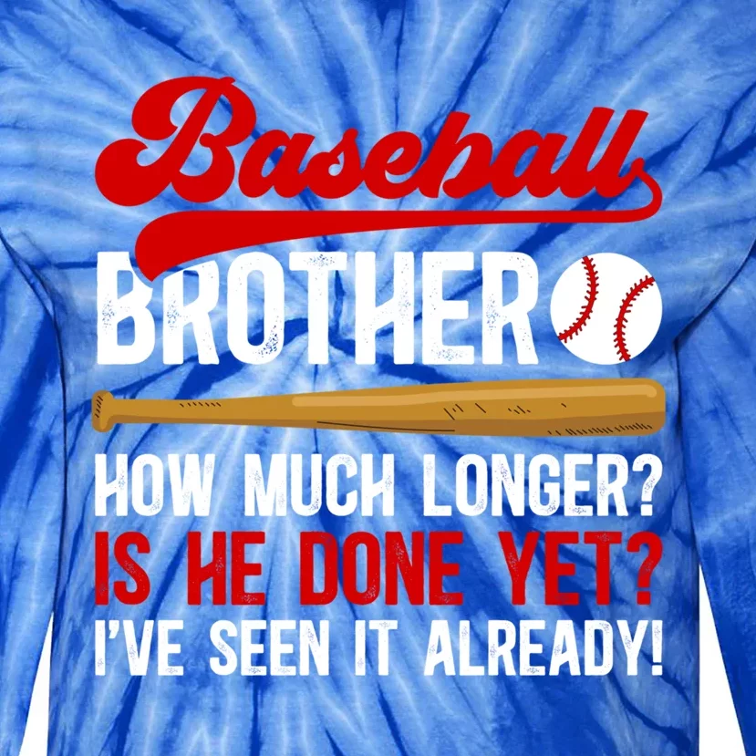 Baseball Brother Funny Brother Of A Baseball Player Cool Gift Tie-Dye Long Sleeve Shirt