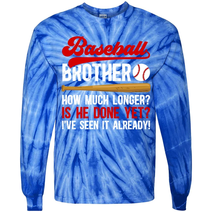 Baseball Brother Funny Brother Of A Baseball Player Cool Gift Tie-Dye Long Sleeve Shirt