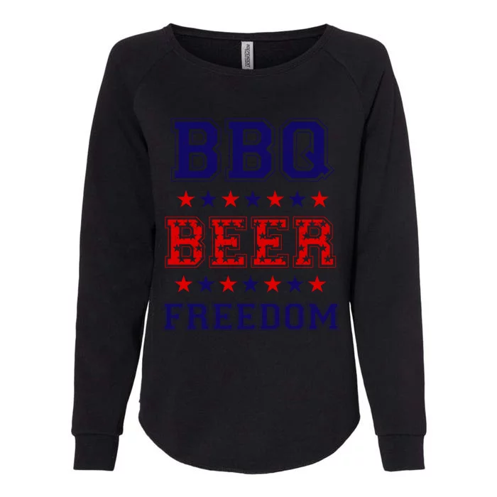 Bbq Beer Freedom Gift Womens California Wash Sweatshirt