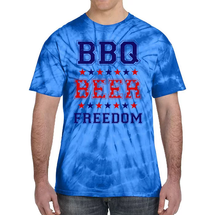 Bbq Beer Freedom Gift Tie-Dye T-Shirt