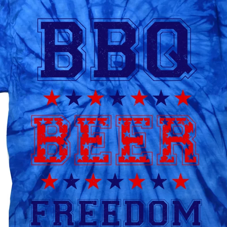 Bbq Beer Freedom Gift Tie-Dye T-Shirt