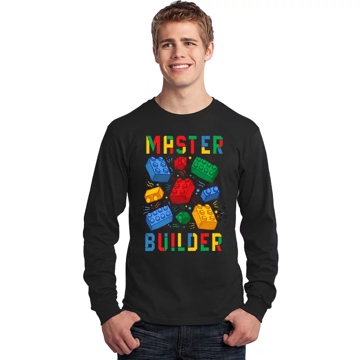 Brick Builder Funny Blocks Master Builder Long Sleeve Shirt