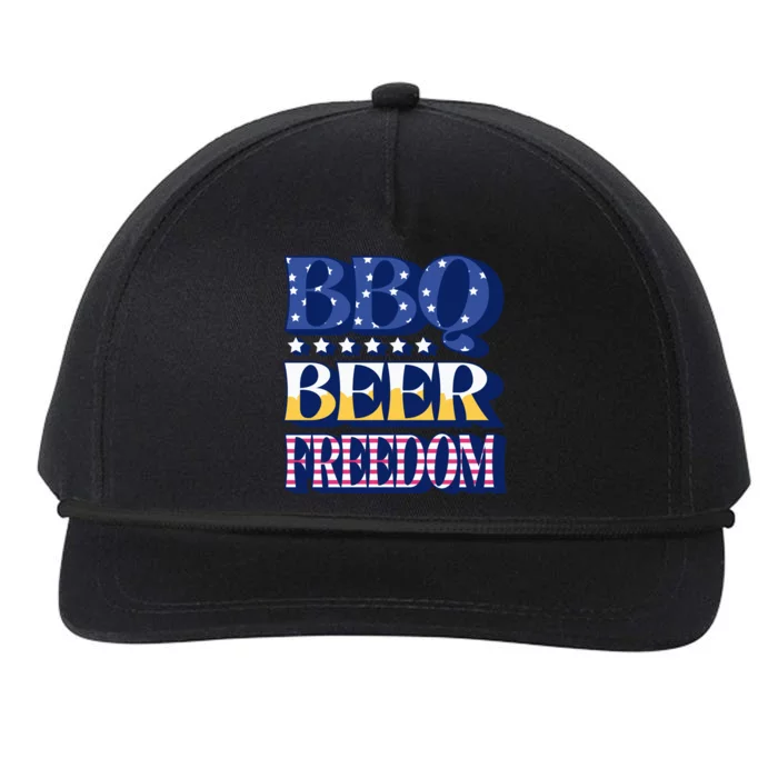 Bbq Beer Freedom Food Fun Gift Snapback Five-Panel Rope Hat