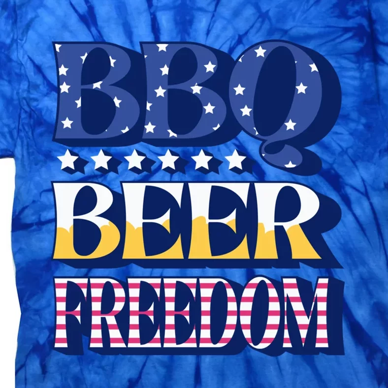 Bbq Beer Freedom Food Fun Gift Tie-Dye T-Shirt