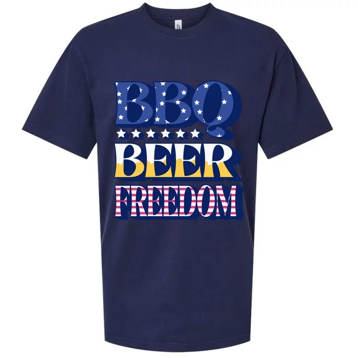 Bbq Beer Freedom Food Fun Gift Sueded Cloud Jersey T-Shirt