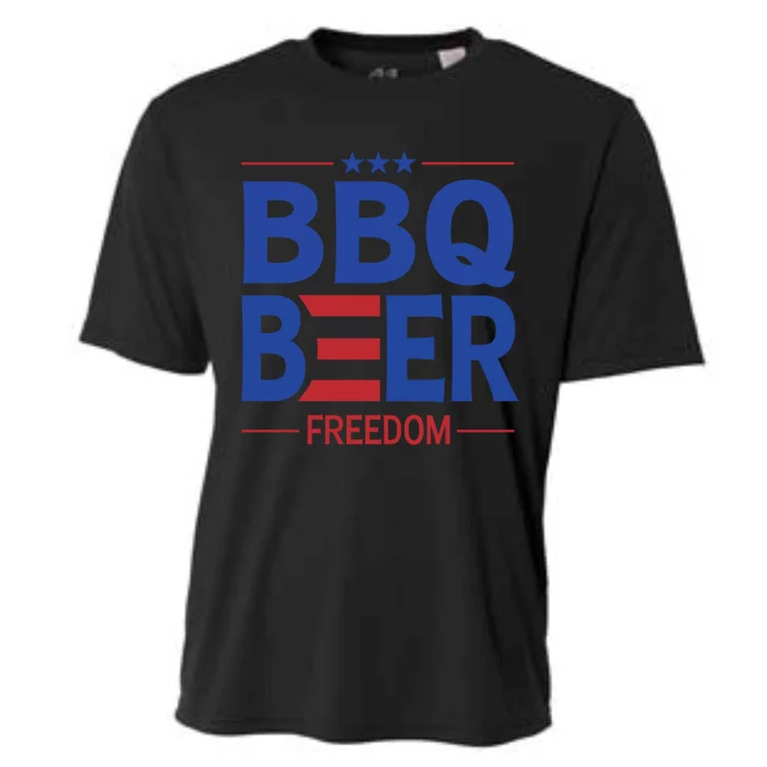 Bbq Beer Freedom Funny America 2020 Proud American Gift Cooling Performance Crew T-Shirt