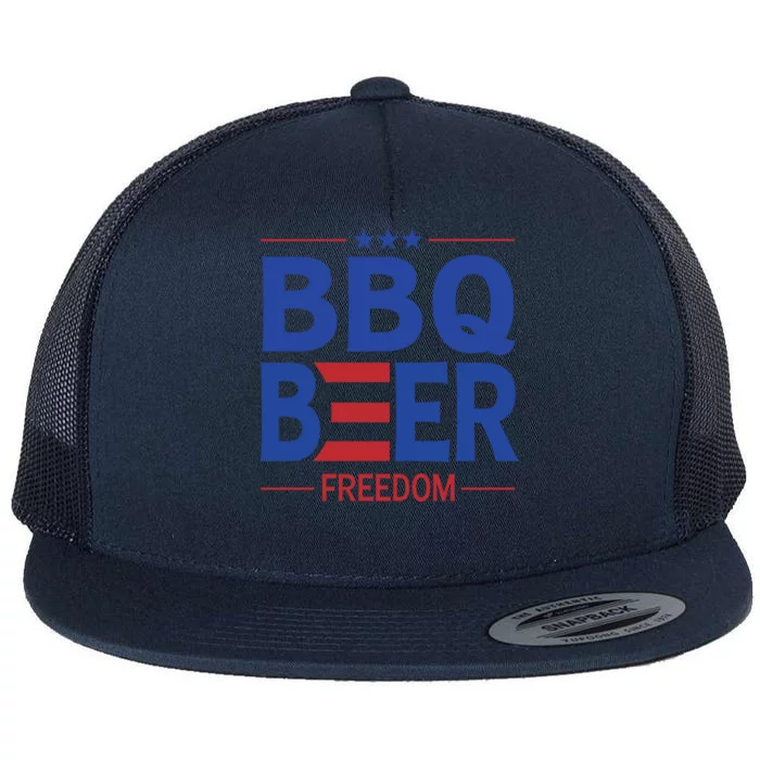 Bbq Beer Freedom Funny America 2020 Proud American Gift Flat Bill Trucker Hat