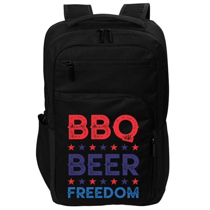 Bbq Beer Freedom Funny America Usa Party 4th Of July Summer Gift Impact Tech Backpack