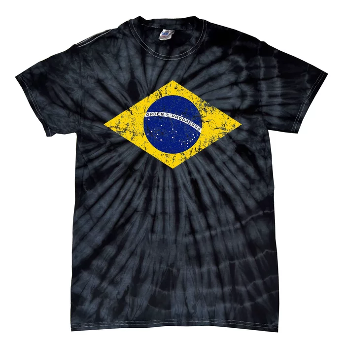 Brasil Brazilian Flag Green Tie-Dye T-Shirt