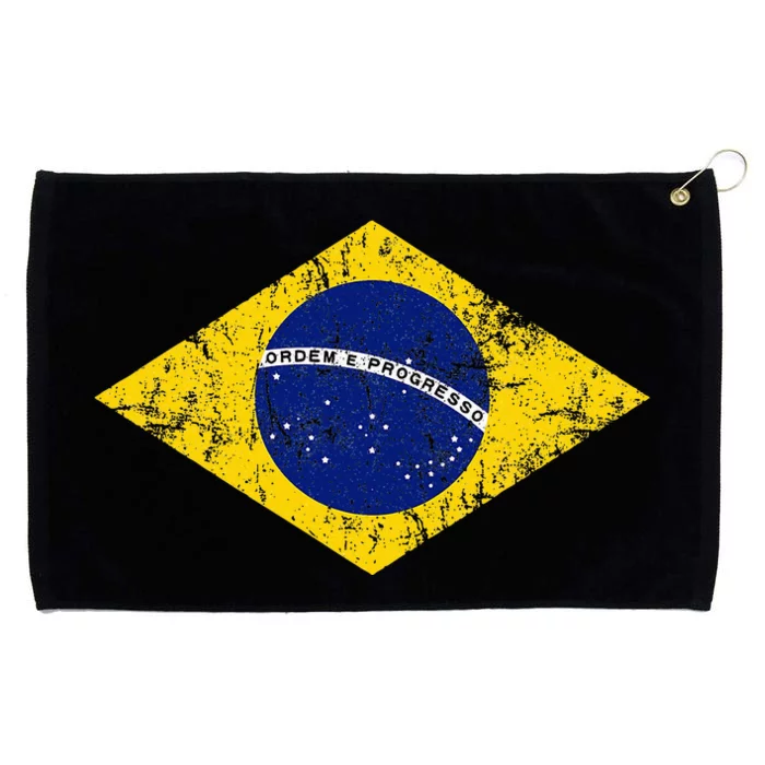 Brasil Brazilian Flag Green Grommeted Golf Towel