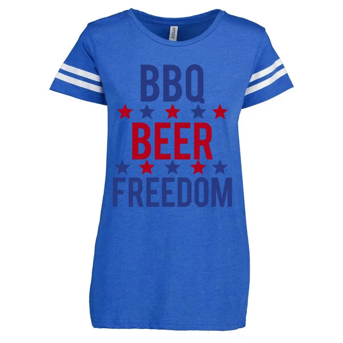 Bbq Beer Freedom Gift Enza Ladies Jersey Football T-Shirt