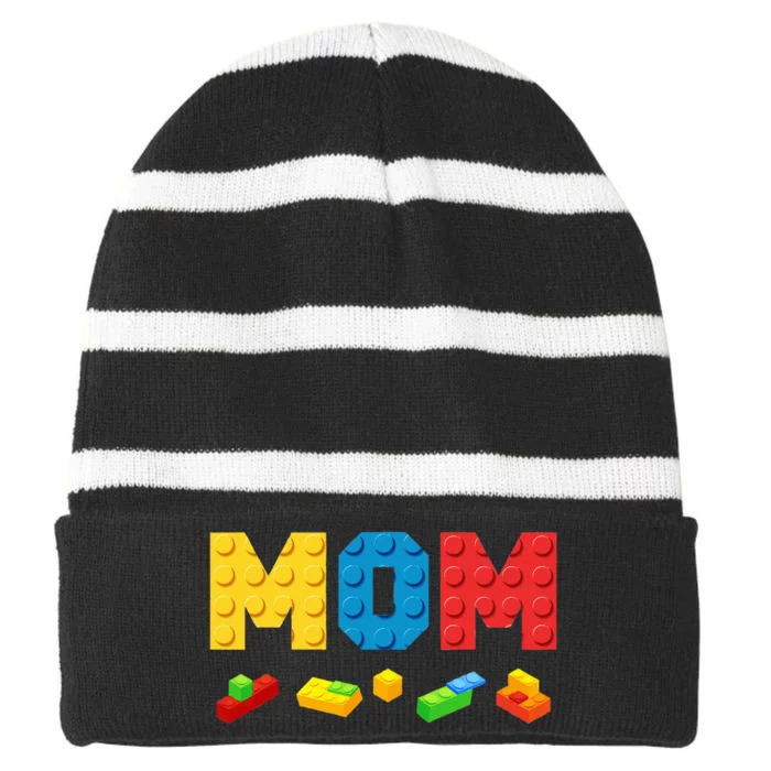 Building Bricks for Family Bonding Striped Beanie with Solid Band