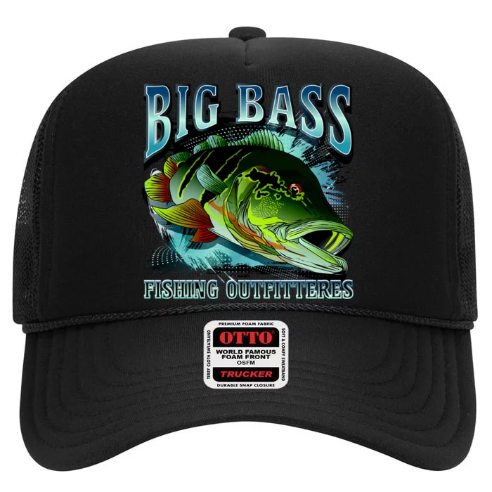 Big Bass Fishing High Crown Mesh Trucker Hat