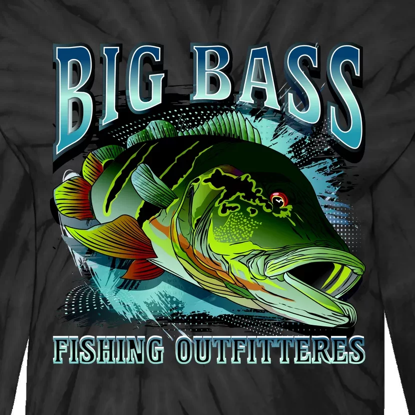 Big Bass Fishing Tie-Dye Long Sleeve Shirt