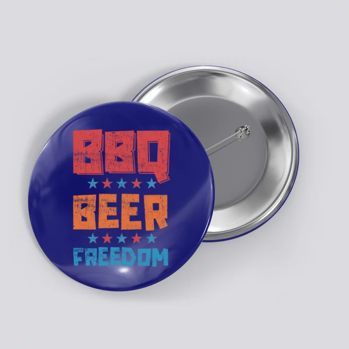 Bbq Beer Freedom Patriotic America 4th Of July Usa Picnic Gift Button