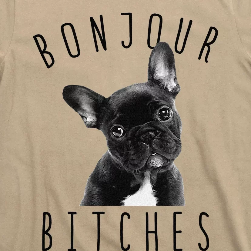 Bonjour Bitches Funny French Bulldog Dog Lover Gift T-Shirt