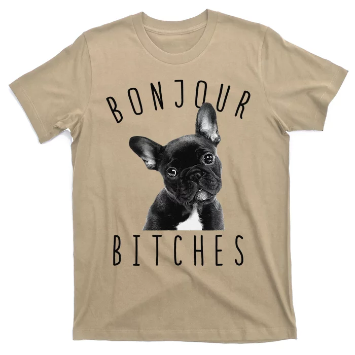 Bonjour Bitches Funny French Bulldog Dog Lover Gift T-Shirt