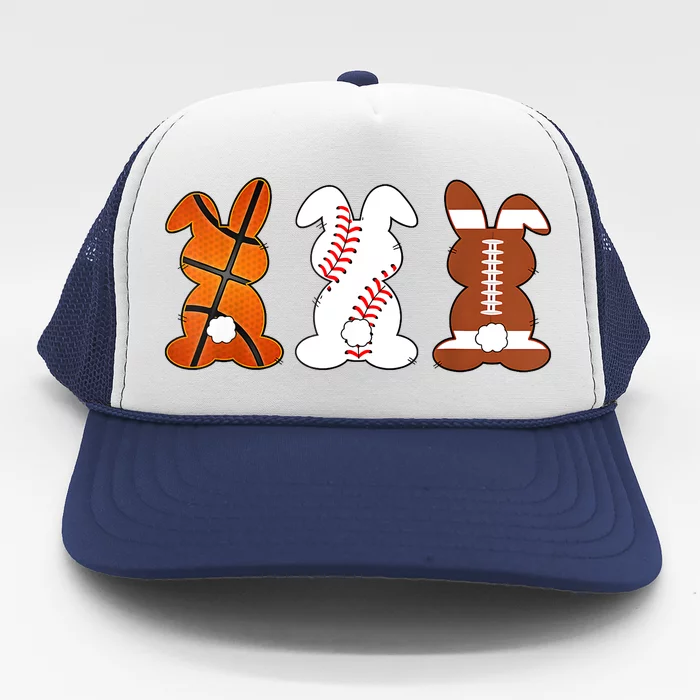 Basketball Baseball Football Sports Easter Bunny Rabbits Trucker Hat