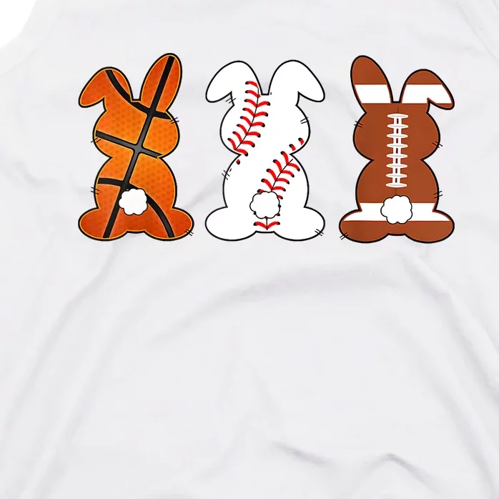 Basketball Baseball Football Sports Easter Bunny Rabbits Tank Top