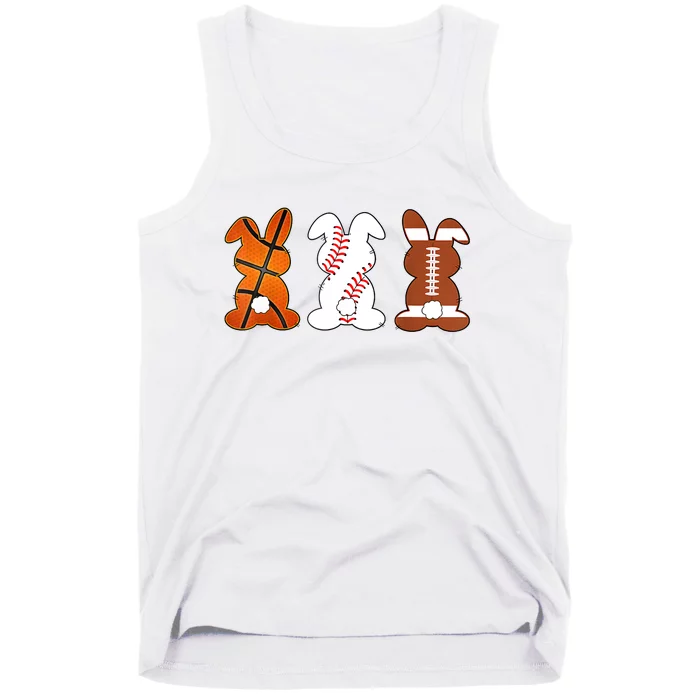 Basketball Baseball Football Sports Easter Bunny Rabbits Tank Top