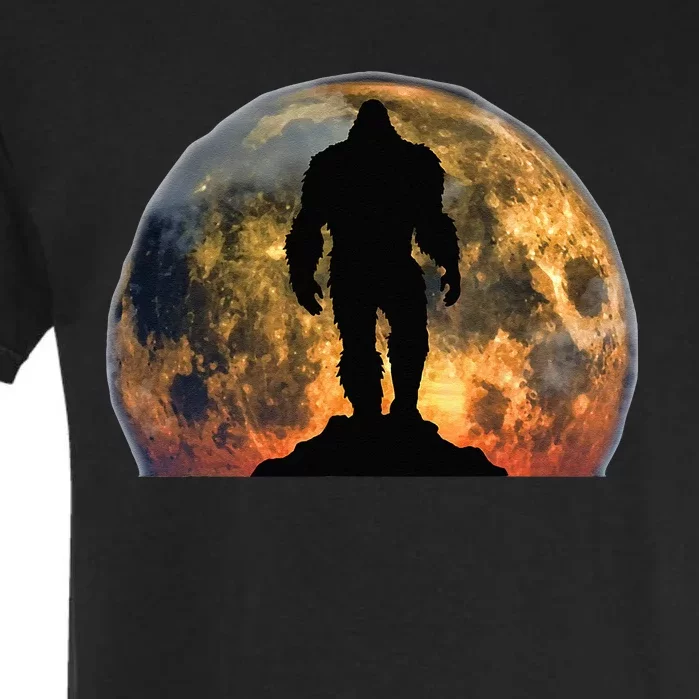 Bigfoot Believer Full Red Moon Night Sasquatch Garment-Dyed Heavyweight T-Shirt