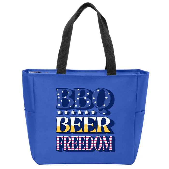 Bbq Beer Freedom Quote Great Gift Zip Tote Bag