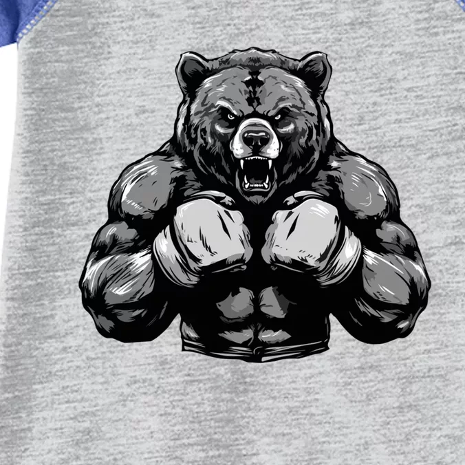 Bear Boxer Fighter Boxing Mixed Martial Arts Gift Infant Baby Jersey Bodysuit