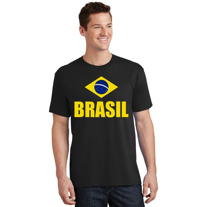 Brasil Brazilian Flag Soccer Sport Brazilian National Flag T-Shirt