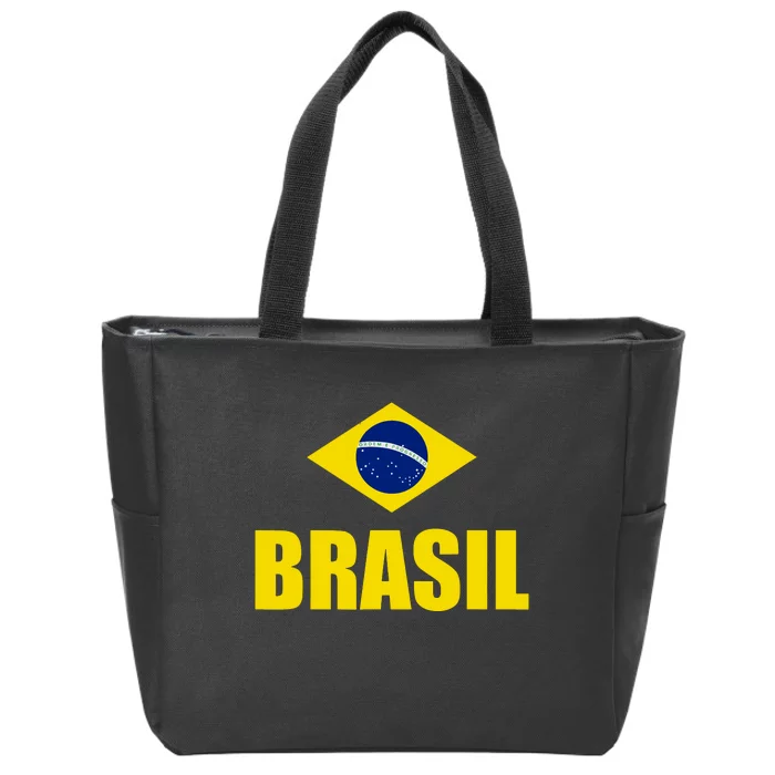 Brasil Brazilian Flag Soccer Sport Brazilian National Flag Zip Tote Bag