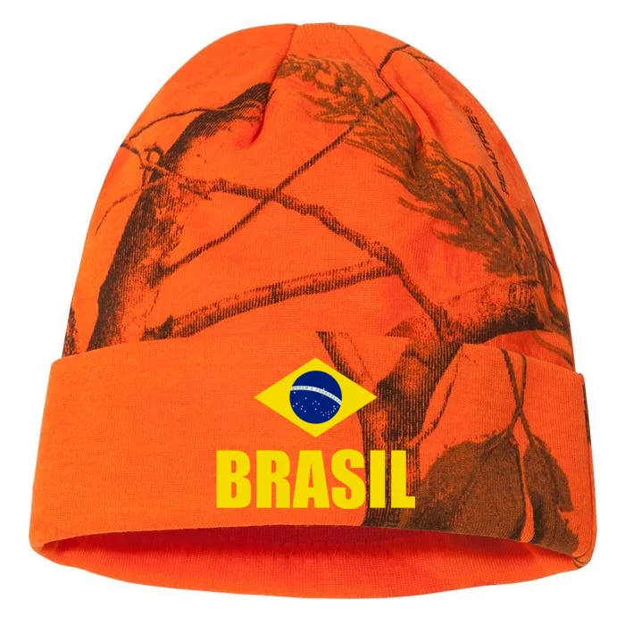 Brasil Brazilian Flag Soccer Sport Brazilian National Flag Kati - 12in Camo Beanie