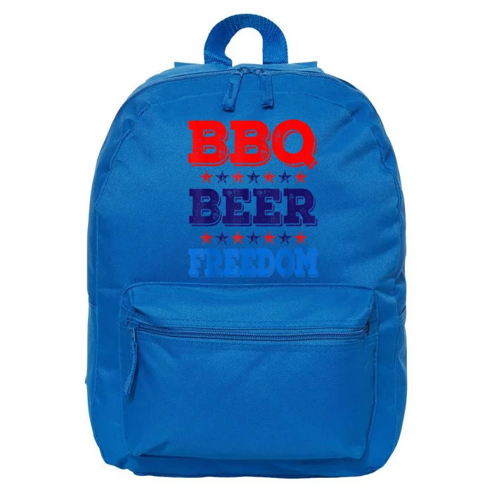 Bbq Beer Freedom Red White Blue Patriotic Usa July 4 Meaningful Gift 16 in Basic Backpack