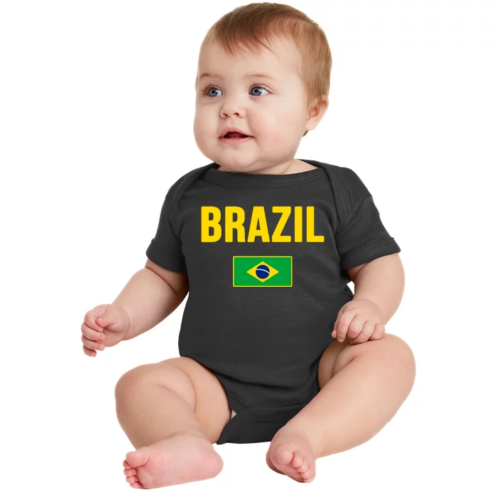 Brazil Brazilian Flag Brasil Bandera Bandeira Baby Bodysuit