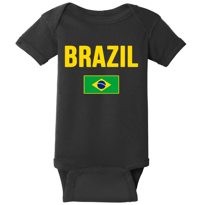 Brazil Brazilian Flag Brasil Bandera Bandeira Baby Bodysuit