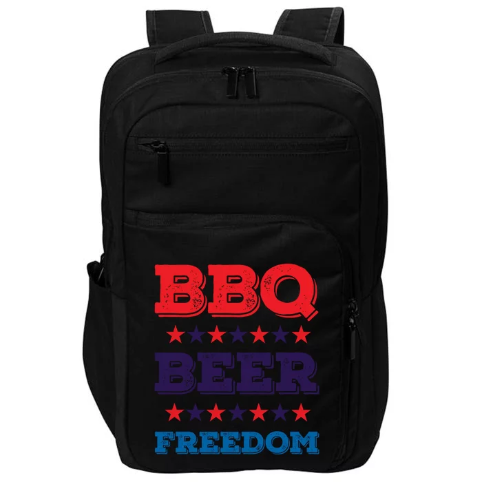 Bbq Beer Freedom Funny Gift America Usa Party 4th Of July Gift Impact Tech Backpack