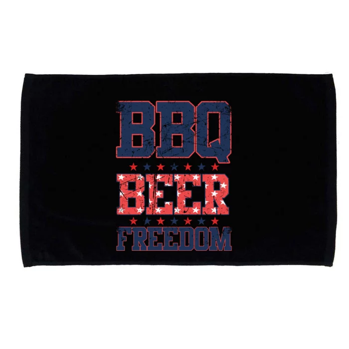 Bbq Beer Freedom Meaningful Gift Us Proud American Election Vintage Gift Microfiber Hand Towel