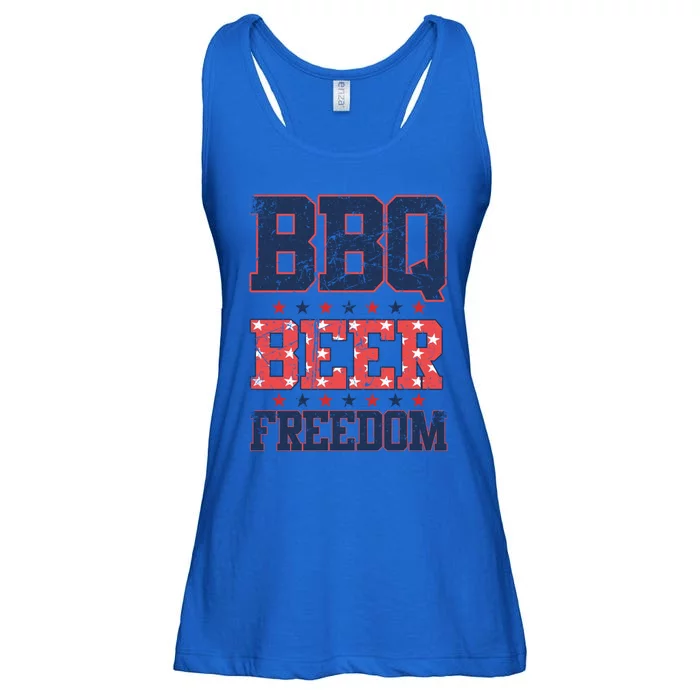 Bbq Beer Freedom Meaningful Gift Us Proud American Election Vintage Gift Ladies Essential Flowy Tank