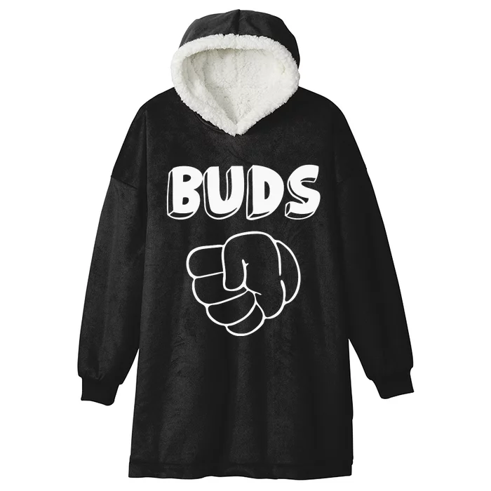 Best Buds Funny Father Hooded Wearable Blanket