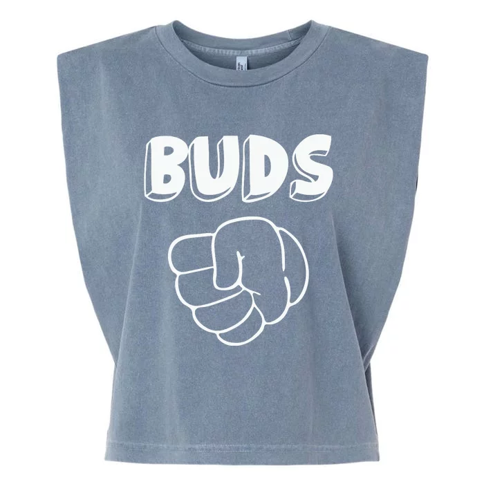 Best Buds Funny Father Garment-Dyed Women's Muscle Tee