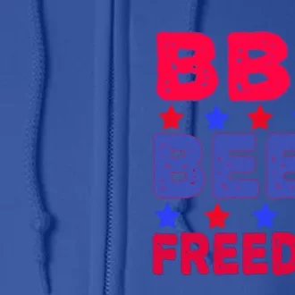 Bbq Beer Freedom 4th Of July Funny Gift For Bbq Lover Gift Full Zip Hoodie