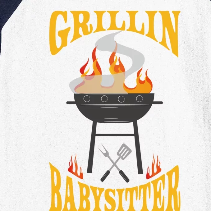 Babysitter Bbq Grill Smoker And Barbecue Chef Funny Gift Baseball Sleeve Shirt